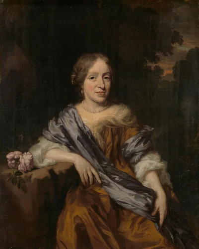 Portrait of Catharina Pottey, Sister of Willem and Sara Pottey by Nicolaes Maes, painting, 1661-1693