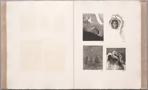 Second table of plates from La Tentation de Saint-Antoine by Odilon Redon, illustrated book, 1910