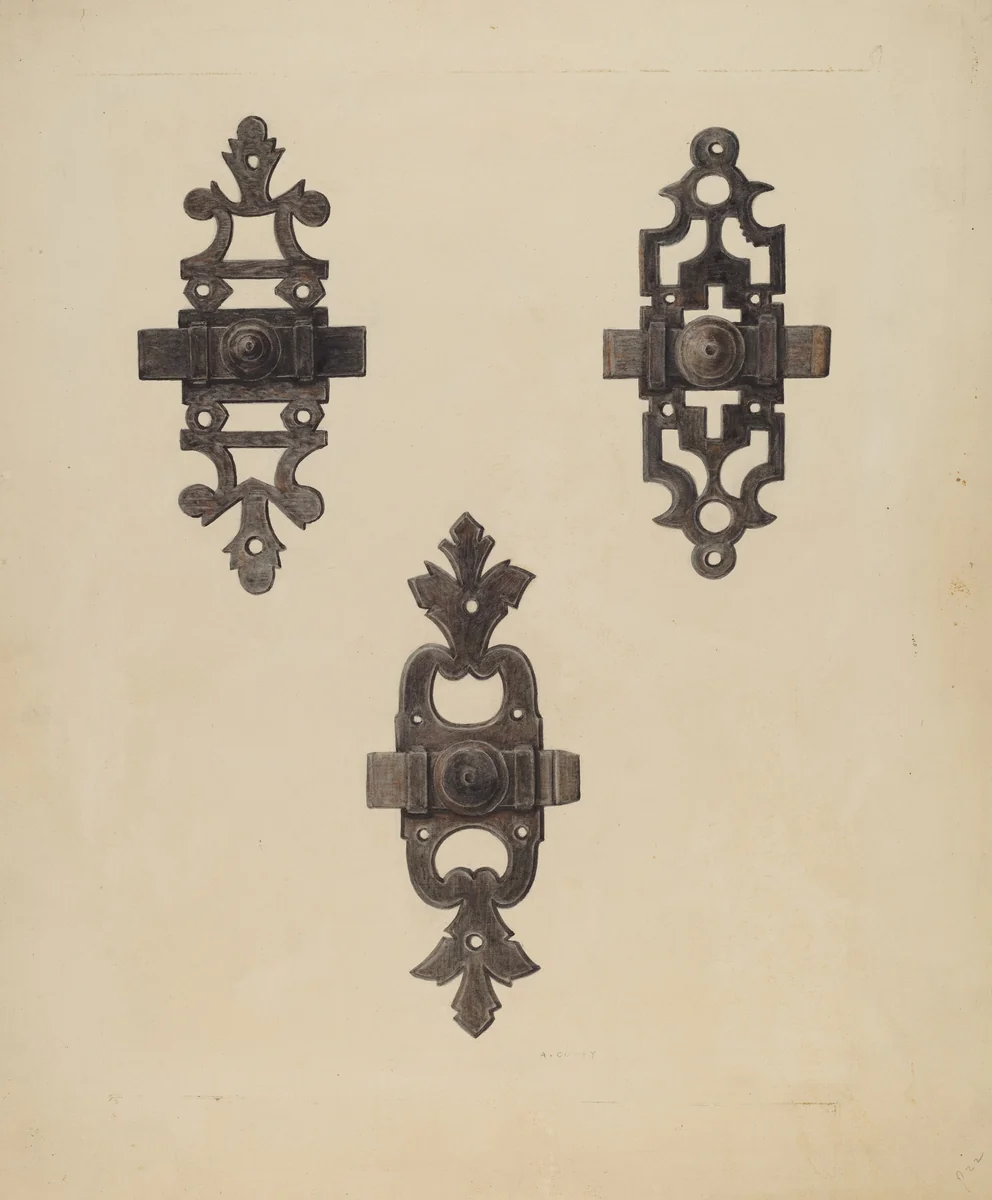 Latches by Al Curry, index of american design, 1935-1942