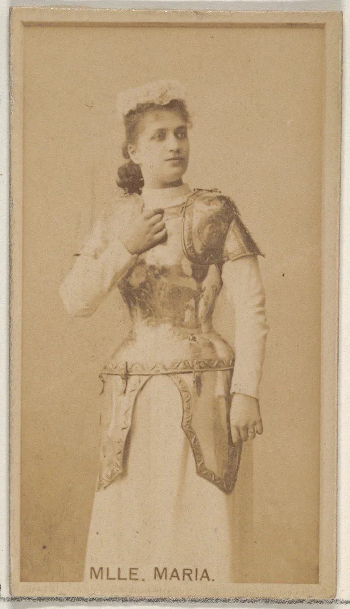 Mlle. Maria, from the Actors and Actresses series (N45, Type 8) for Virginia Brights Cigarettes by Allen & Ginter, photograph, 1885-1891