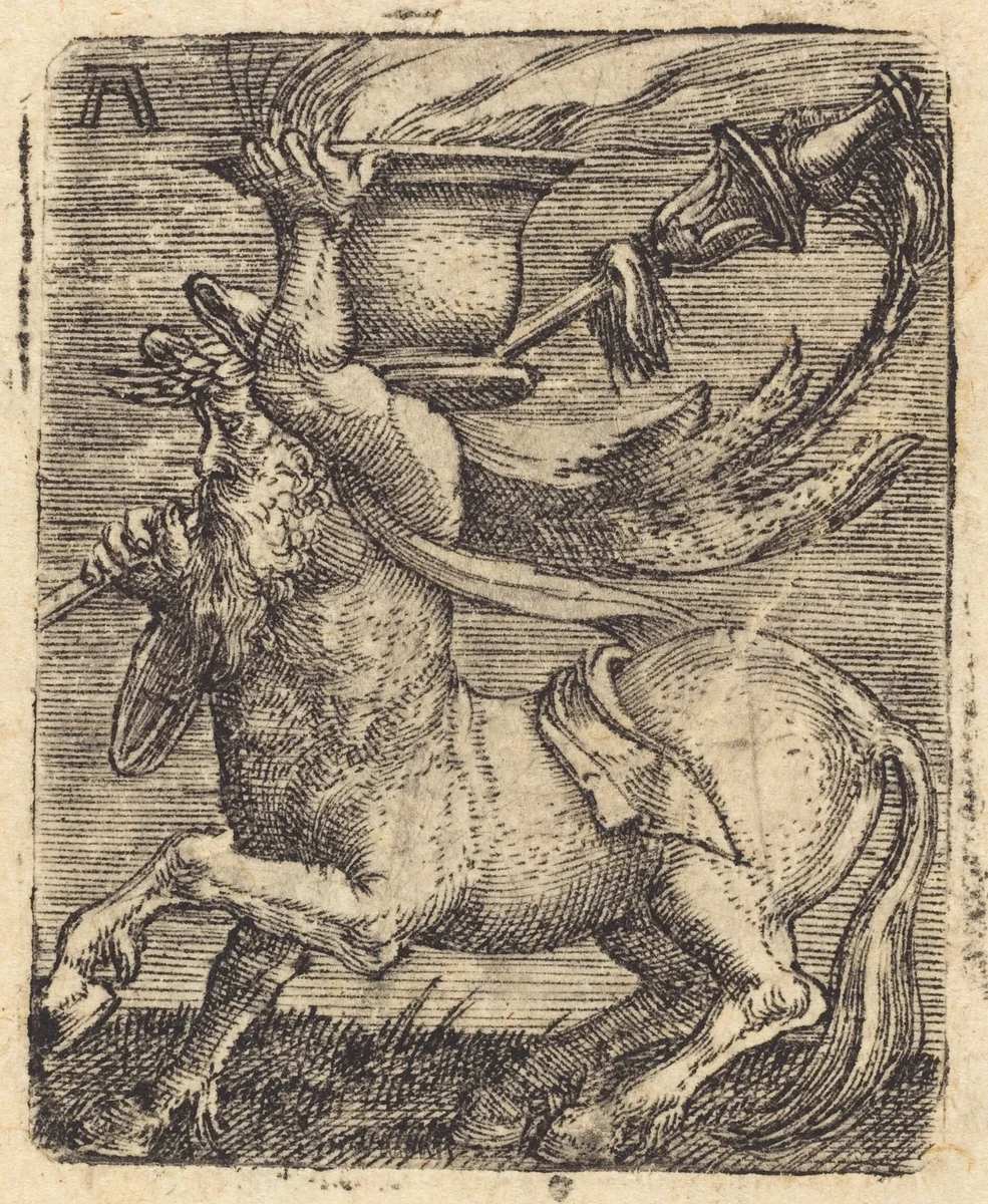 Centaur with a Vase by Albrecht Altdorfer, print, 1515-1525