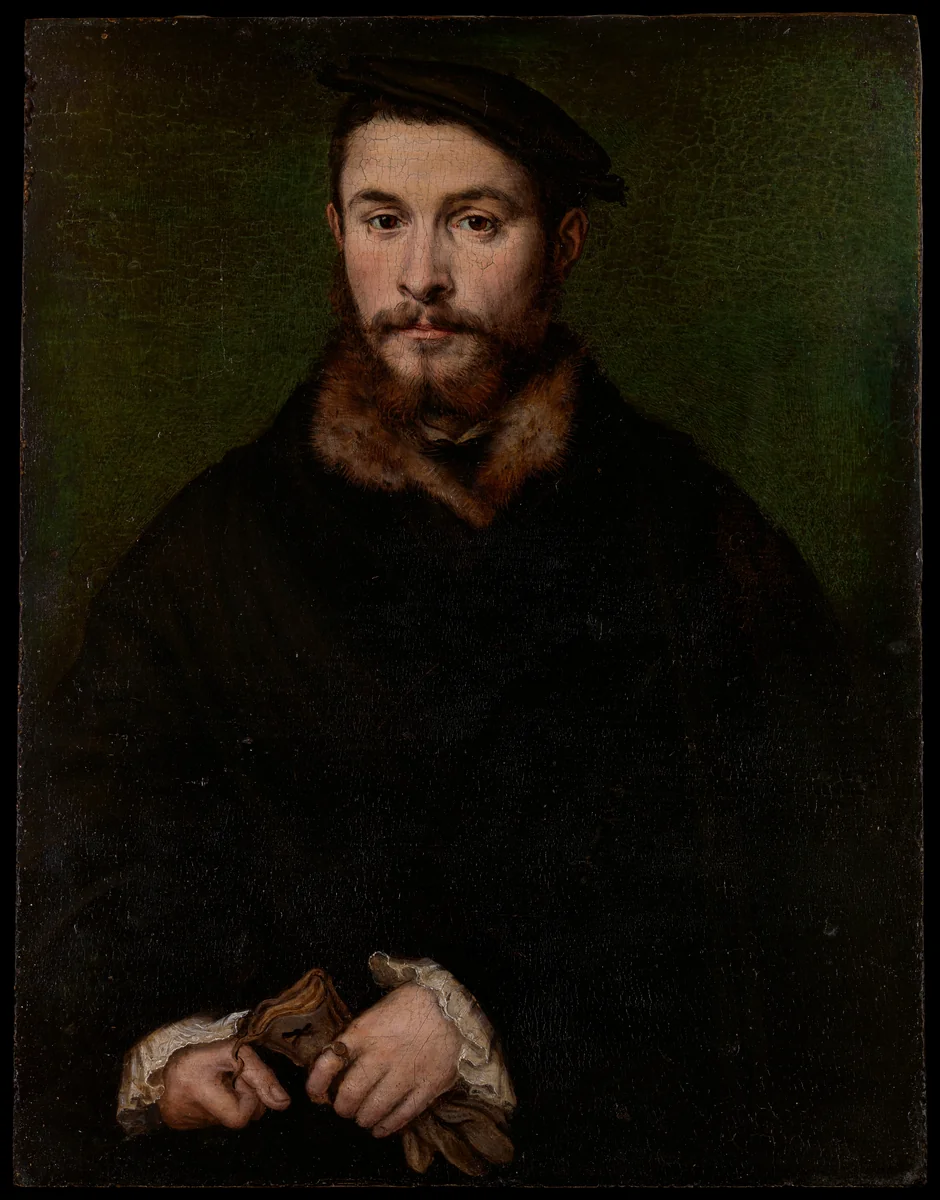 Portrait of a Man with Gloves by Corneille de Lyon, painting, 1530-1540