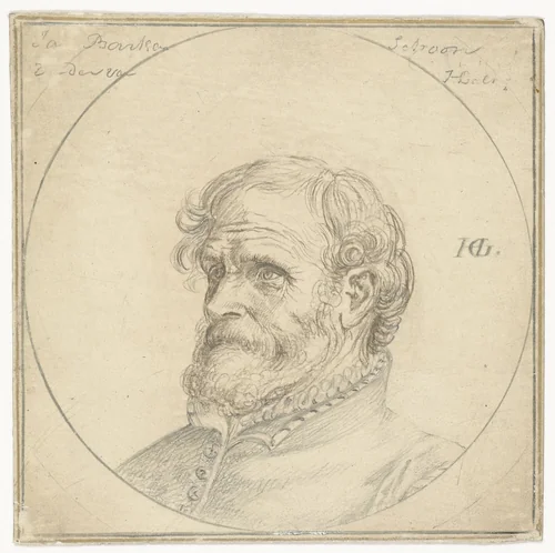 Portret van Jan Baertsen by Hendrick Goltzius, drawing, 1587-1591