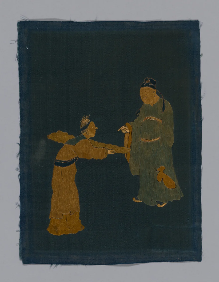 Panel piece by China, textile, 1800-1850