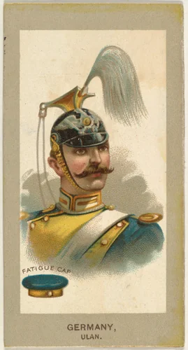 Fatigue Cap, Ulan, Germany, from the Military Uniforms series (T182) issued by Abdul Cigarettes by Abdul Cigarettes, print, 1881