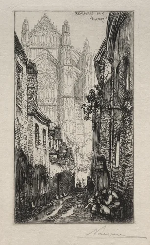 Narrow Street, Beauvais (Une Ruelle, Beauvais) by Auguste Louis Lepère, print, 1905