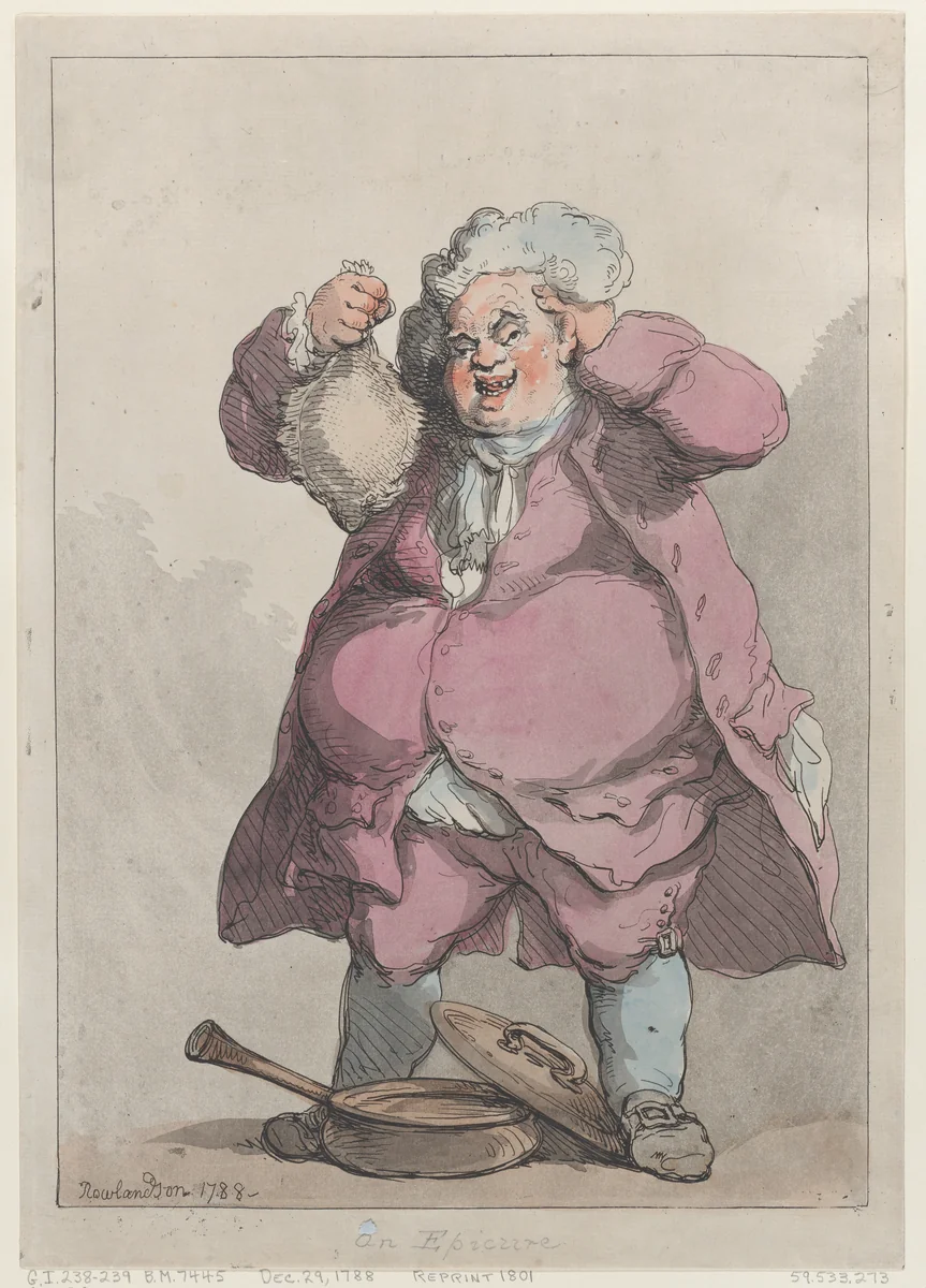 An Epicure by Thomas Rowlandson, print, 1788-1801