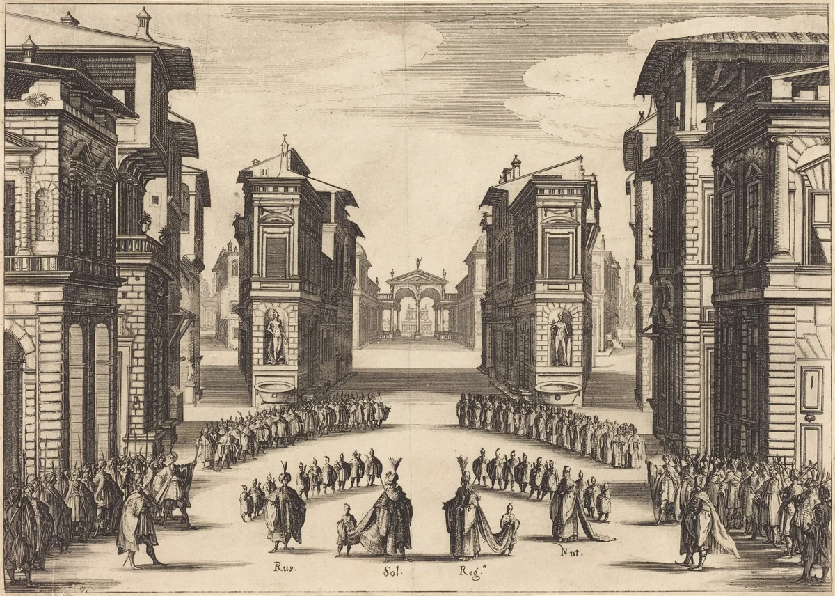 Il Solimano, Act II by Jacques Callot, print, 1620