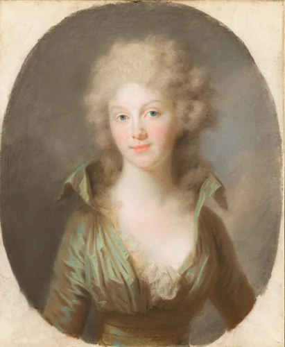 Portrait of Frederika Louise Wilhelmina of Prussia (1774-1837) by Johann Friedrich August Tischbein, pastel, 1785