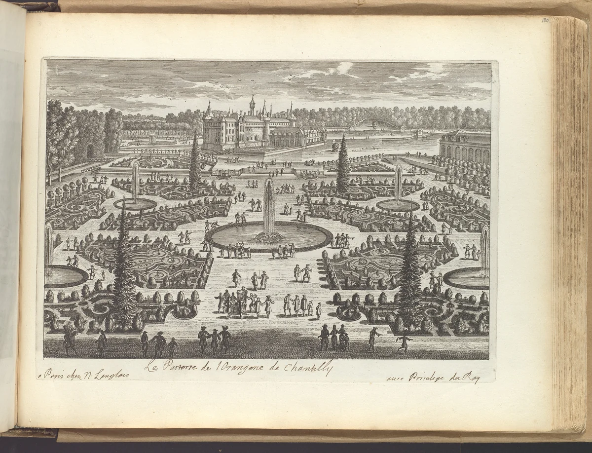 Le Parterre de l'Orangerie de Chantilly by Adam Perelle, print, 1680-1689