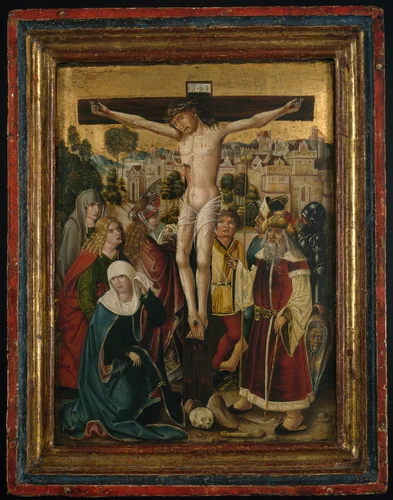The Crucifixion by Austrian or Bavarian, painting, 1494