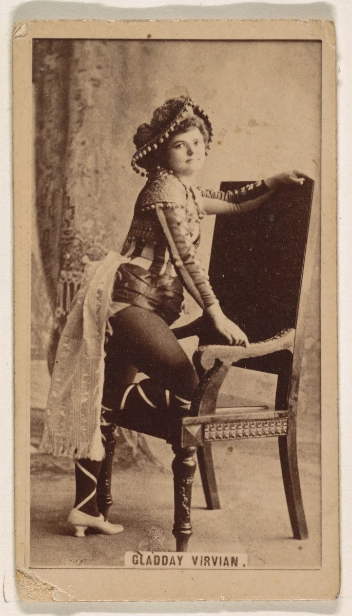 Gladday Virvian, from the Actresses series (N245) issued by Kinney Brothers to promote Sweet Caporal Cigarettes by Kinney Brothers Tobacco Company, photograph, 1890