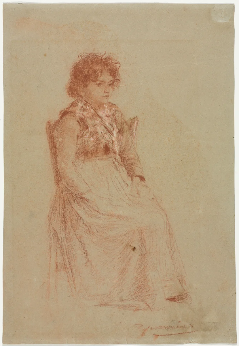 Peasant Woman by Friedrich Gauermann, drawing, 1825-1862