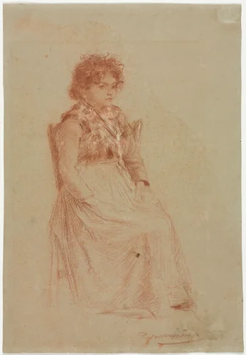 Peasant Woman by Friedrich Gauermann, drawing, 1825-1862