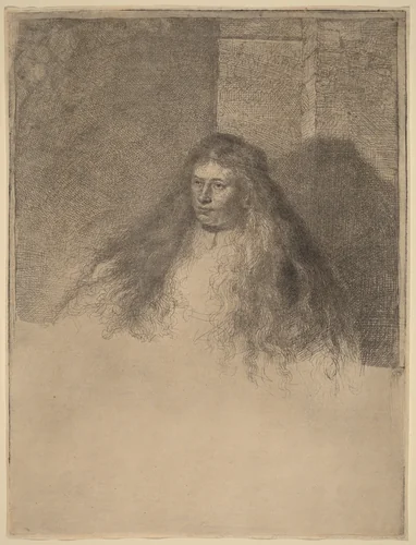 The Great Jewish Bride by Rembrandt van Rijn, print, 1635