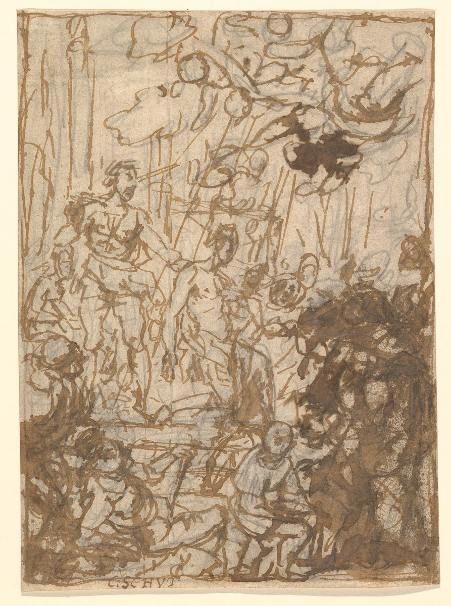 Martyrdom of Saint Gereon by Cornelis Schut, drawing, 1617-1655