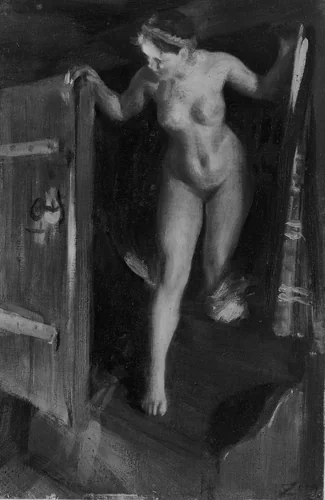 Nude Girl in Doorway by Anders Leonard Zorn, painting, 1895-1905
