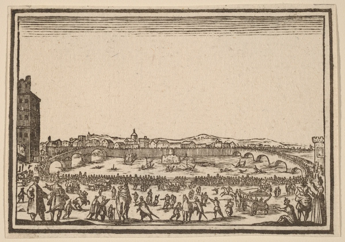 Fireworks on the Arno, Florence by Edouard Eckman
Jacques Callot, print, 1621