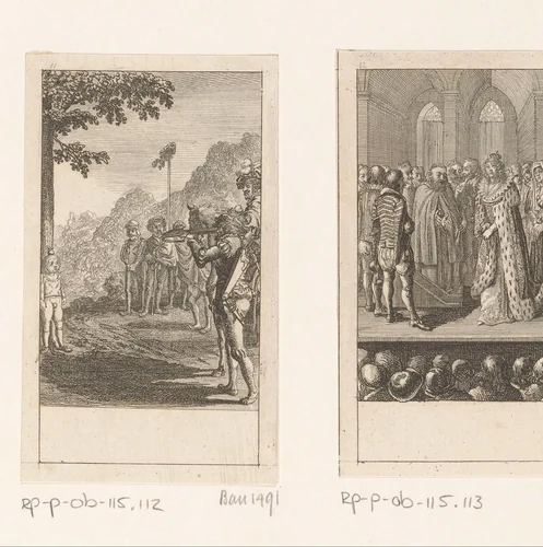 Willem Tell schiet de appel van Walters hoofd by Daniel Nikolaus Chodowiecki, print, 1790