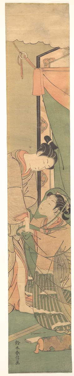 Parting of Lovers: The Morning After by Suzuki Harunobu (鈴木春信), print, 1755-1780