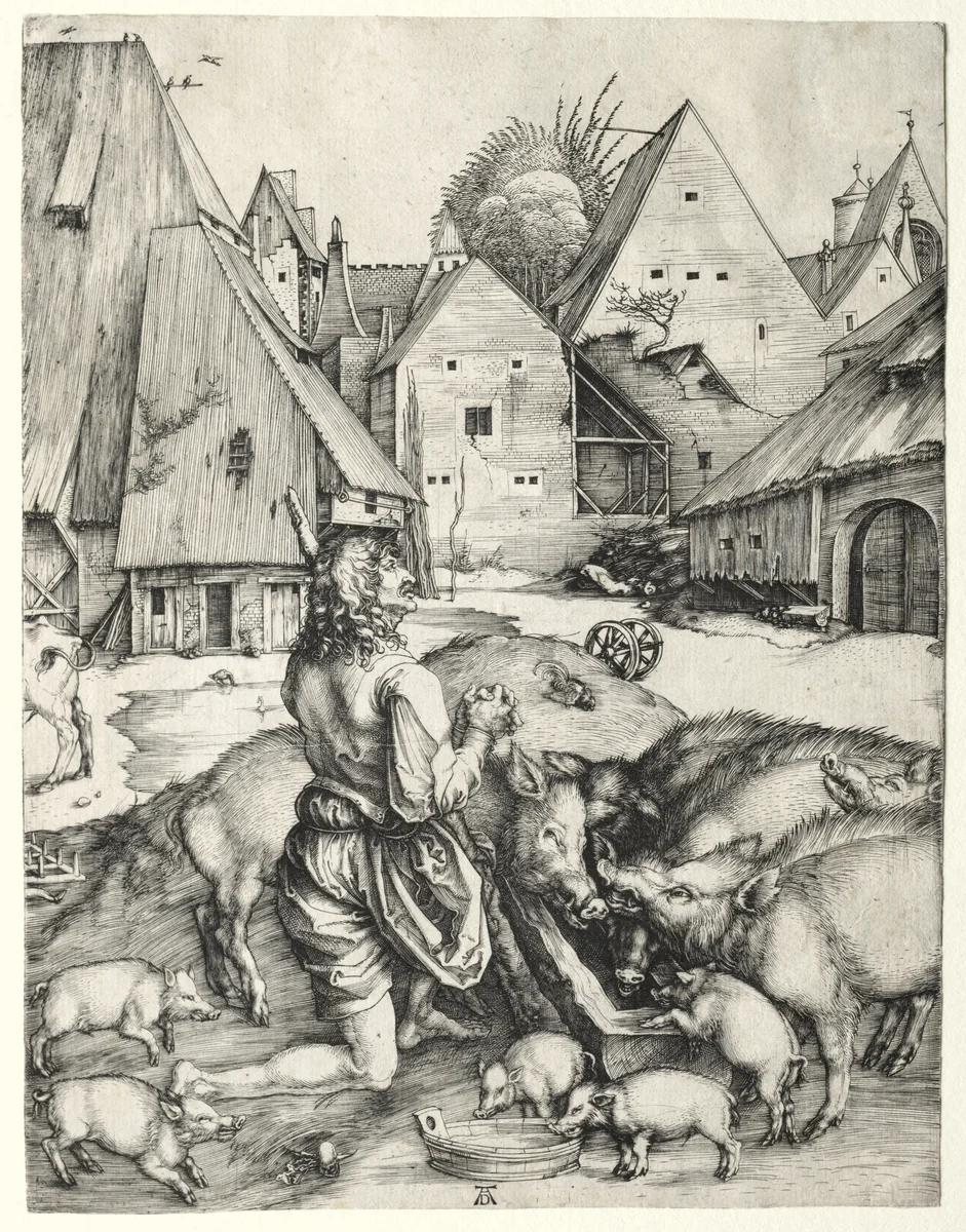 The Prodigal Son by Albrecht Dürer, print, 1491-1501