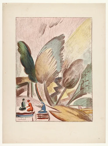 Tea House (Tchai - Hahna) from the series High Buchara by Pavel Kuznetsov, print, 1923