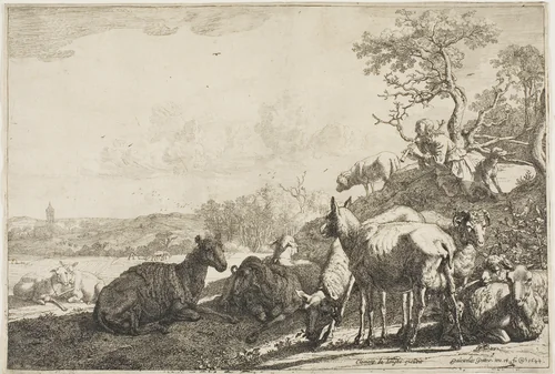 The Shepherd by Paulus Potter, print, 1639-1649