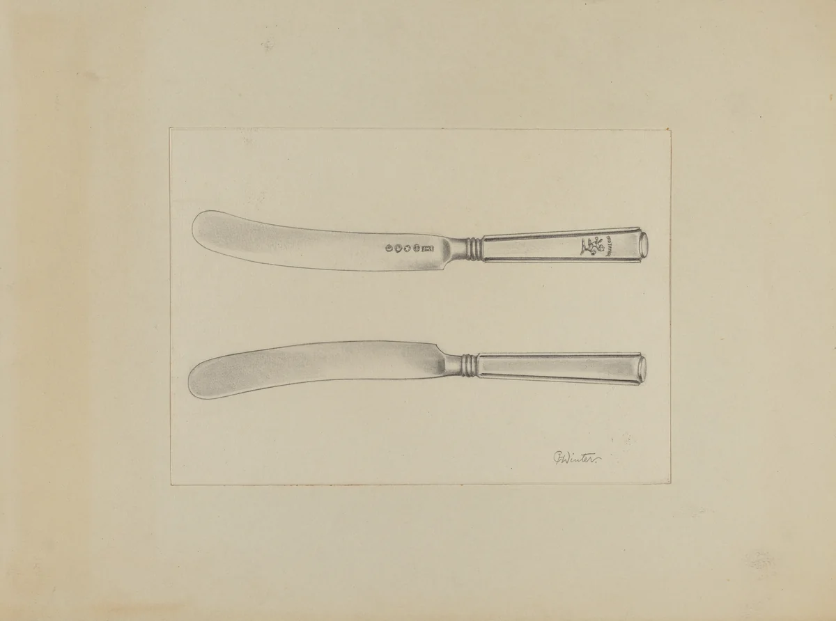 Silver Knife by Charlotte Winter, index of american design, 1936