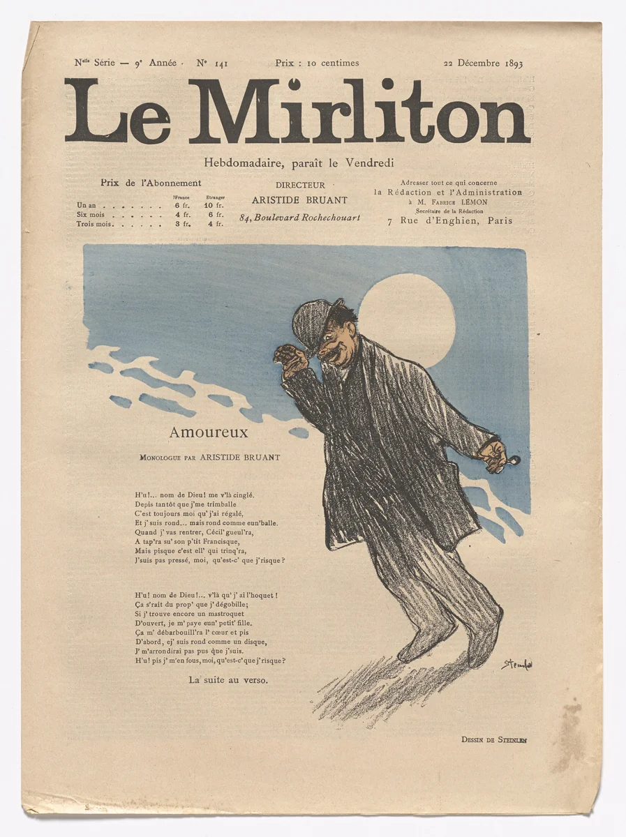 Le Mirliton, no. 141 by Théophile-Alexandre Steinlen, periodical, 1893