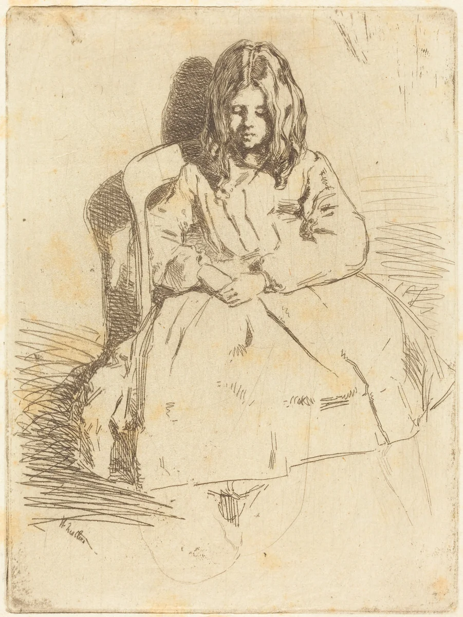Annie Seated by James McNeill Whistler, print, 1858