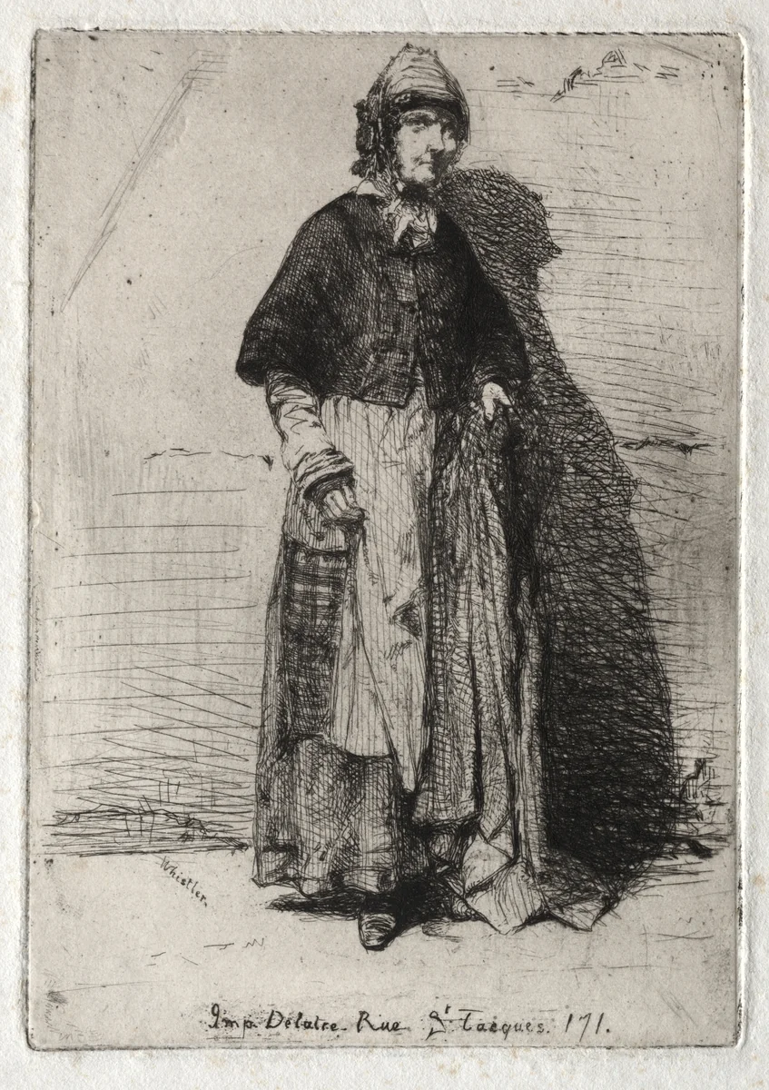Twelve Etchings from Nature: La Mère Gérard by James McNeill Whistler, print, 1858