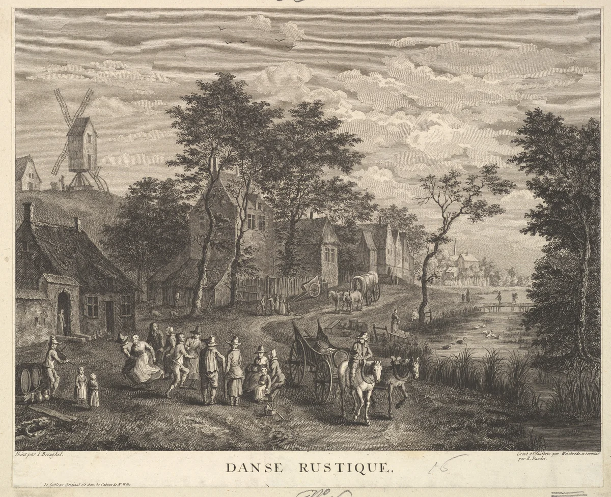 Rustic Dance (Danse Rustique) by Robert Daudet, print, 1737-1824