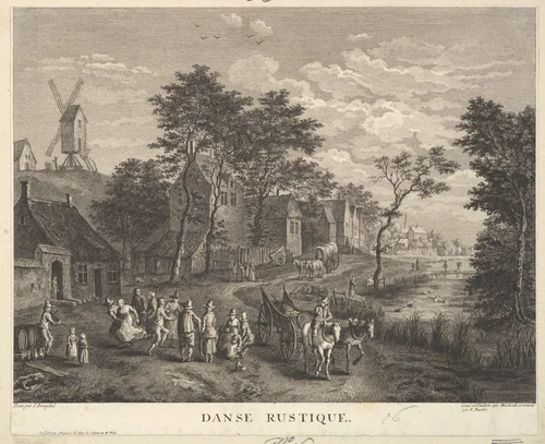Rustic Dance (Danse Rustique) by Robert Daudet, print, 1737-1824