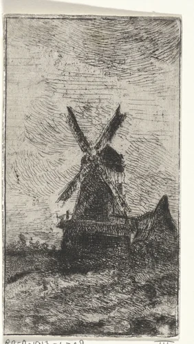 Windmolen by Arnoud Schaepkens, print, 1831-1904