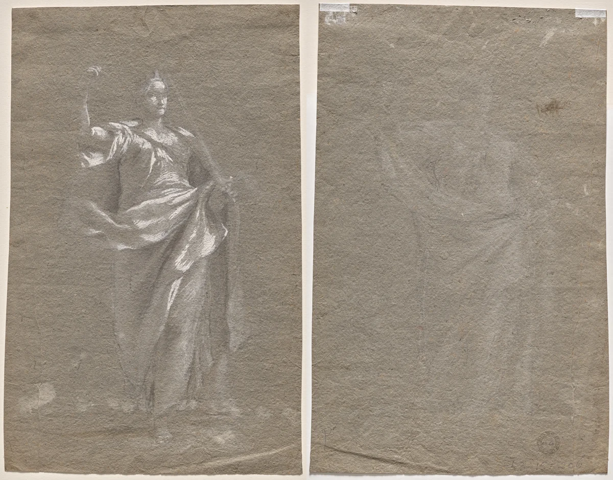 Allegorical Figure (recto and verso) by anonymous, drawing, 1800-1899