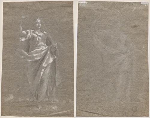 Allegorical Figure (recto and verso) by anonymous, drawing, 1800-1899