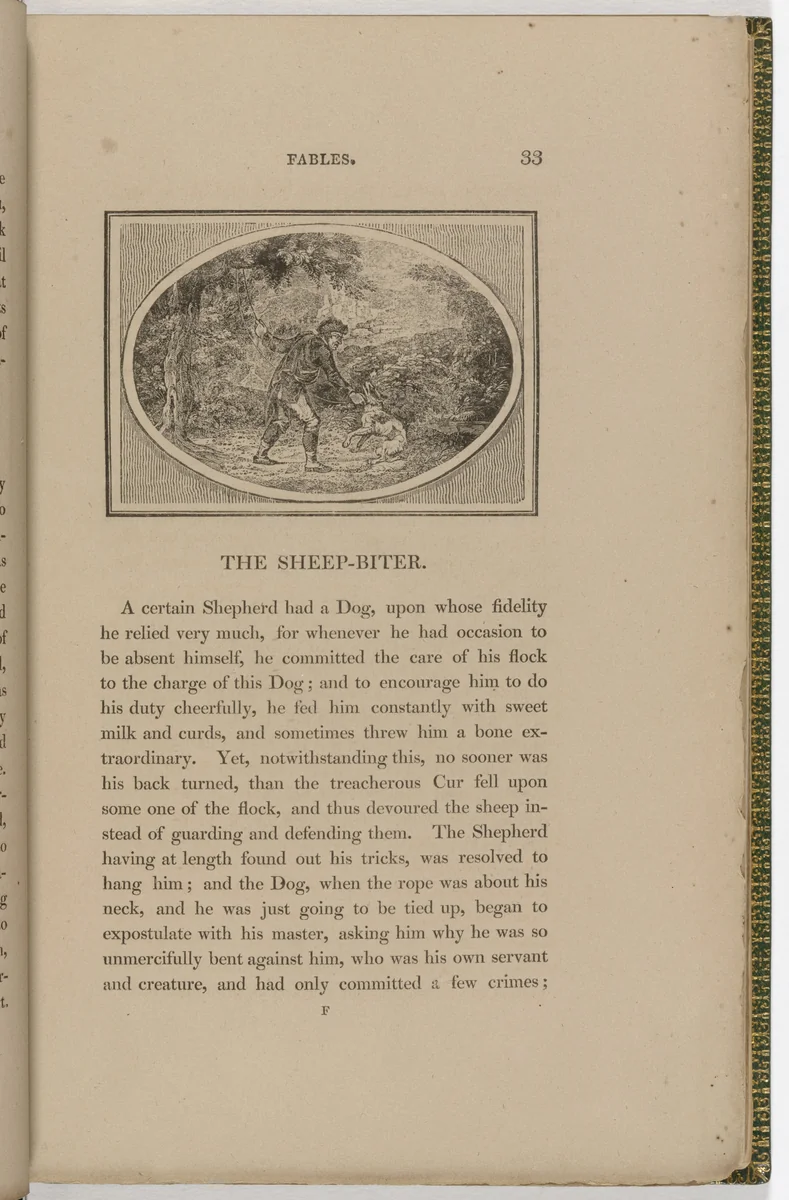 Headpiece (page 33) from The Fables of Aesop by Thomas Bewick, illustrated book, 1818