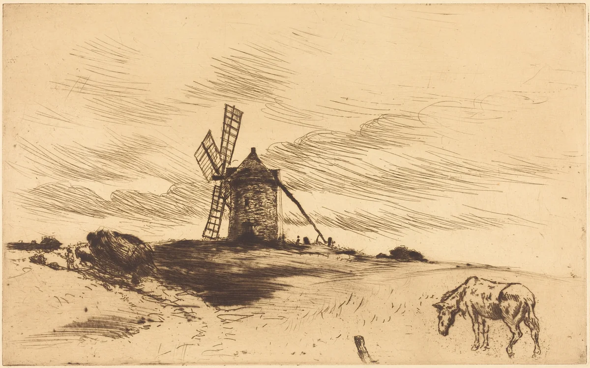 The Mill at Saint Jacut (Le moulin de Saint Jacut) by Norbert Goeneutte, print, 1854-1894