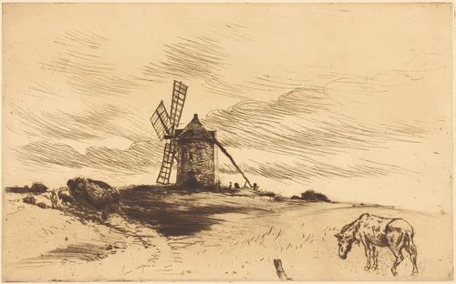 The Mill at Saint Jacut (Le moulin de Saint Jacut) by Norbert Goeneutte, print, 1854-1894