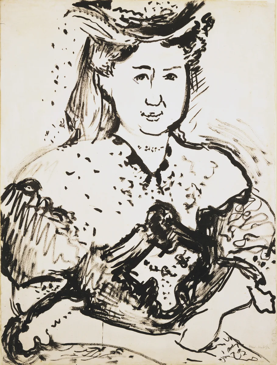 Portrait of Mme Manguin by Henri Matisse, drawing, 1905