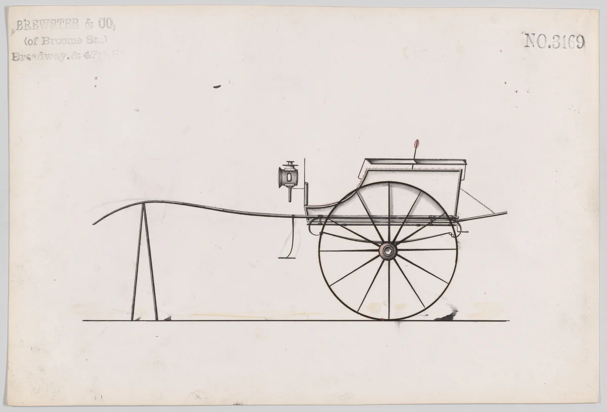 Dog Cart # 3169 by Brewster & Co., drawing, 1875