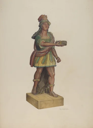 Cigar Store Indian by Raymond Chard, index of american design, 1940