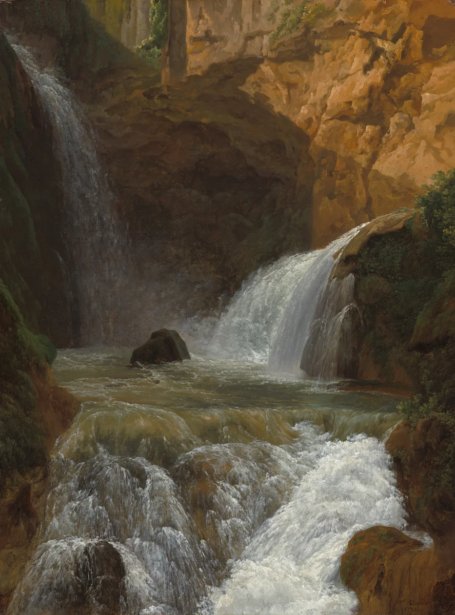 View of the Waterfalls at Tivoli by Jean Joseph Xavier Bidauld, painting, 1788