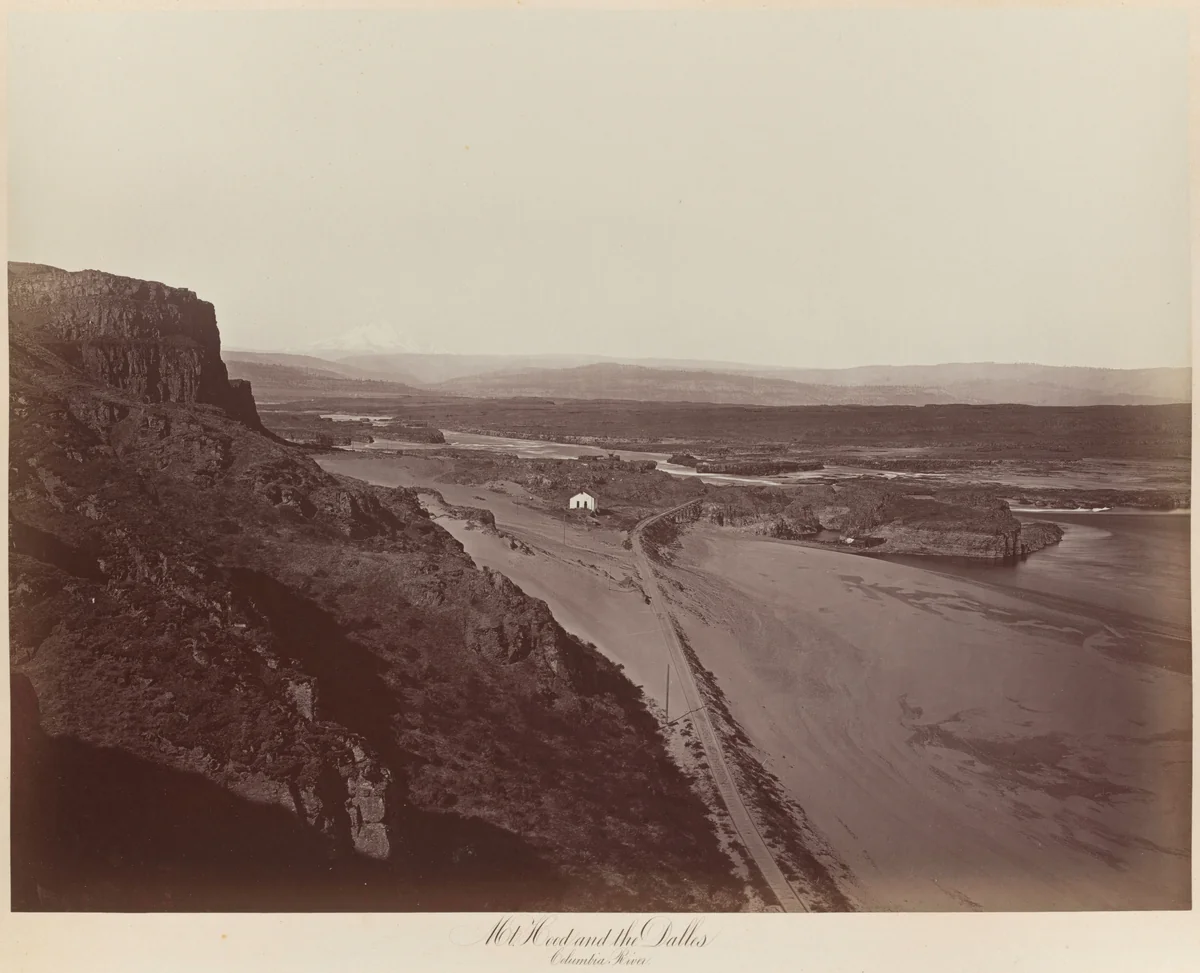 Mt. Hood and the Dalles, Columbia River by Carleton E. Watkins, photograph, 1867