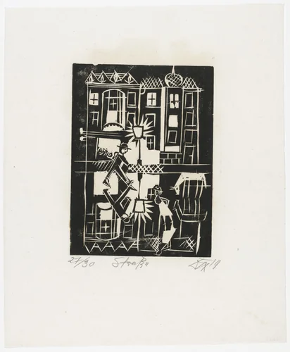 Street (Strasse) from the portfolio Nine Woodcuts (Neun Holzschnitte) by Otto Dix, print, 1919