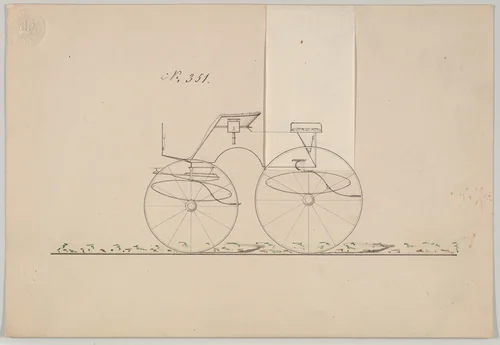 Dog Cart Phaeton #351 by Brewster & Co., drawing, 1850-1870