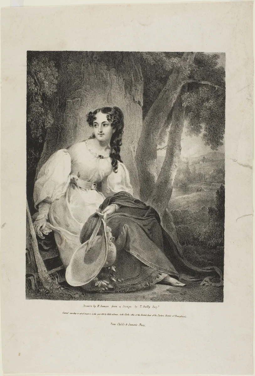 Portrait of Mrs. Henry Inman by Henry Inman, print, 1831