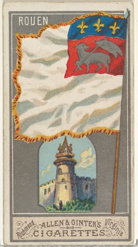 Rouen, from the City Flags series (N6) for Allen & Ginter Cigarettes Brands by Allen & Ginter, print, 1887