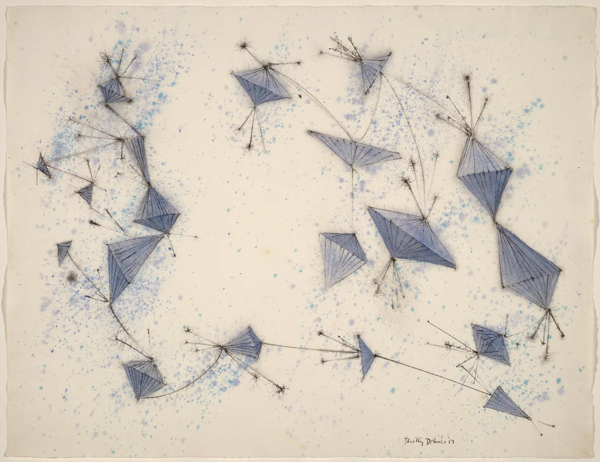 Blue Sky Buckets by Dorothy Dehner, drawing, 1953