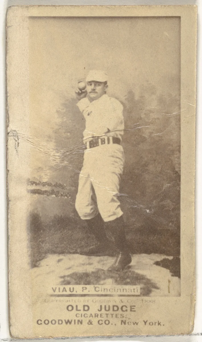 Leon A. "Lee" Viau, Pitcher, Cincinnati, from the Old Judge series (N172) for Old Judge Cigarettes by Goodwin & Company, photograph, 1888